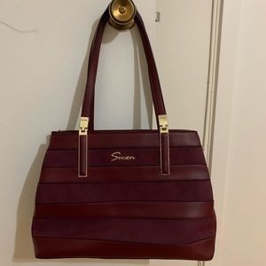 Maroon SUSEN Leather/Suede Purse